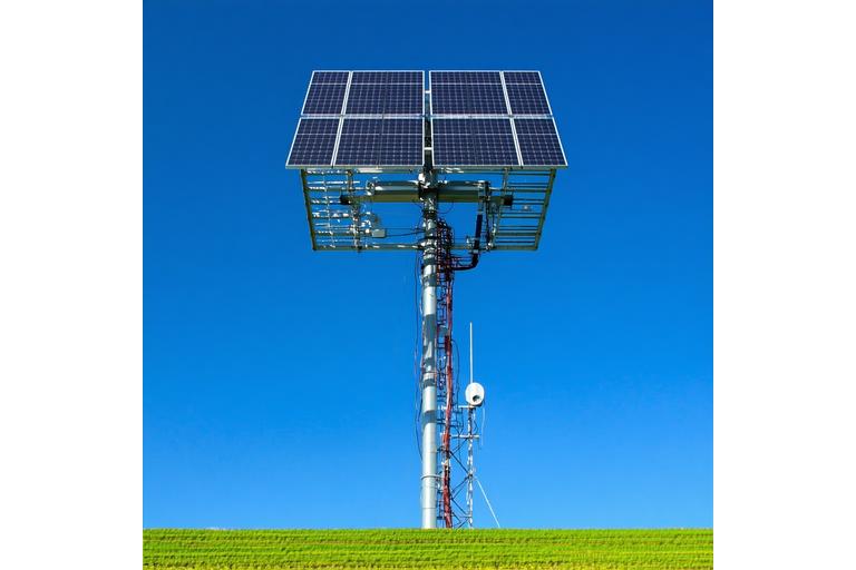 Antenna 5G alimentata da pannelli solari